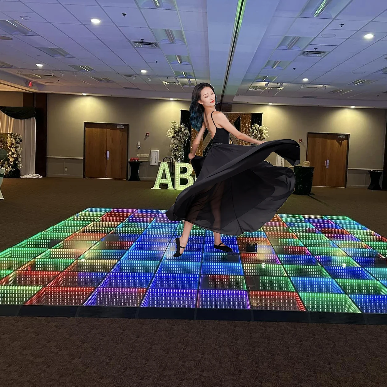 led dance floor with tempered glass free interactive dance floor suppliers 2024 hot magnetic wireless dance floor 3d infinite