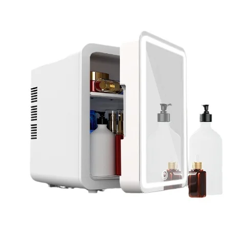 2024 Hot DC12V AC100~240V car home dual-use 6L small refrigerator, hot and cold cosmetics refrigerator