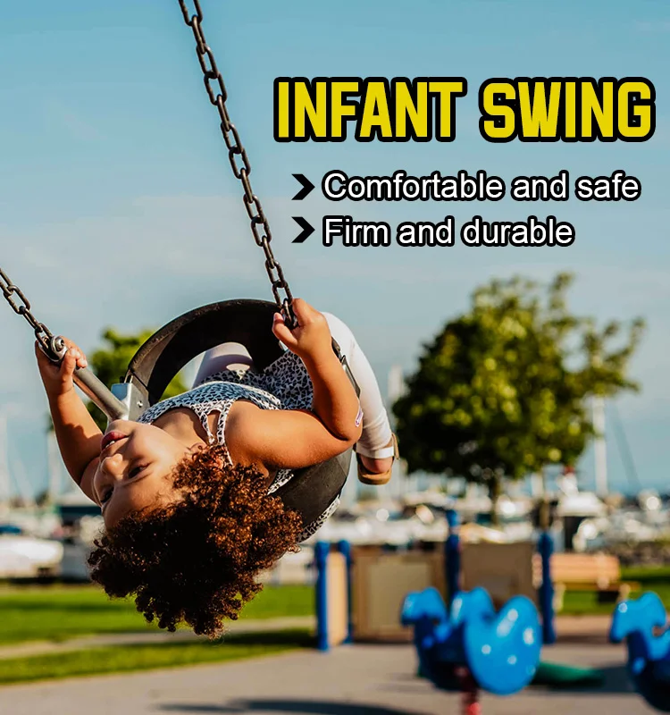 Детское кресло-качели с высокой спинкой, полноразмерное кресло-качели для малышей с цепочками с пластиковым покрытием и крючками для легкой установки, зеленые качели для детей