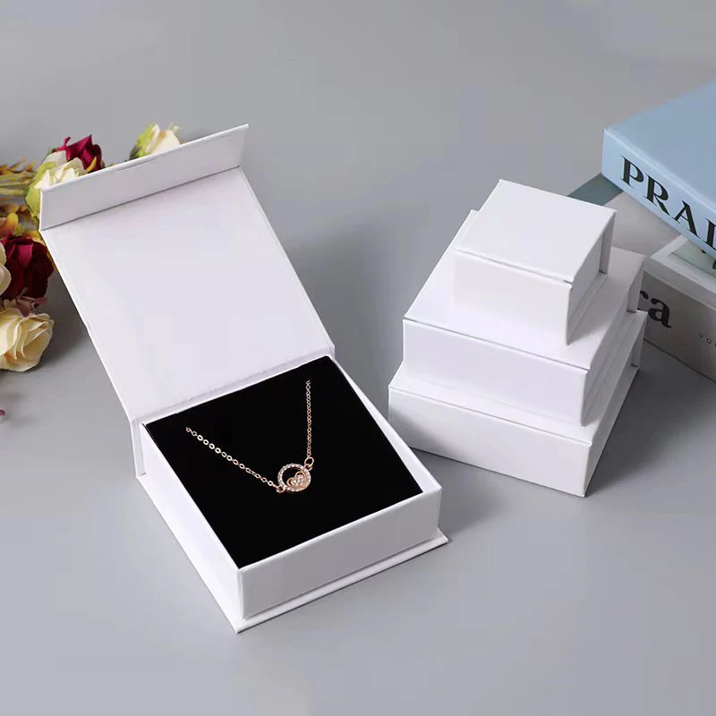 Tongxing Wholesale Ring Necklace Pendant White Flip Gift Magnetic Box Packaging Paper Boxes For Jewelry Accessories