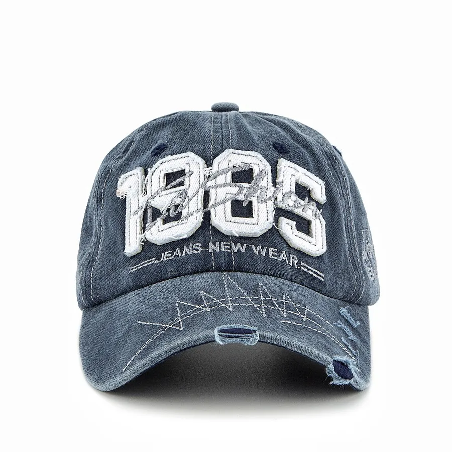 Stick cloth alphabet embroidery baseball cap men wash hole bent eave cap sun protection sun hat