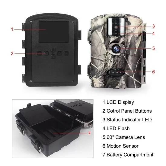 20MP Trail Camera Hunting Video Camera with 940nm No Glow and IP66 Waterproof for Outdoor Deer Wildlife Monitor