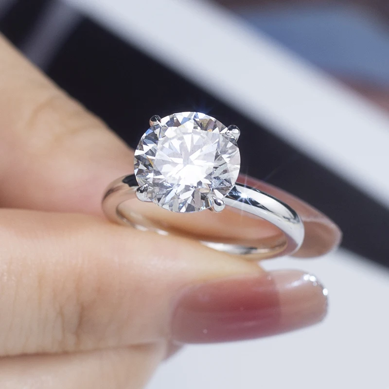 couple rings trendy wedding jewelry 2.43CT lab grown diamond real 18k white gold couple ring for women