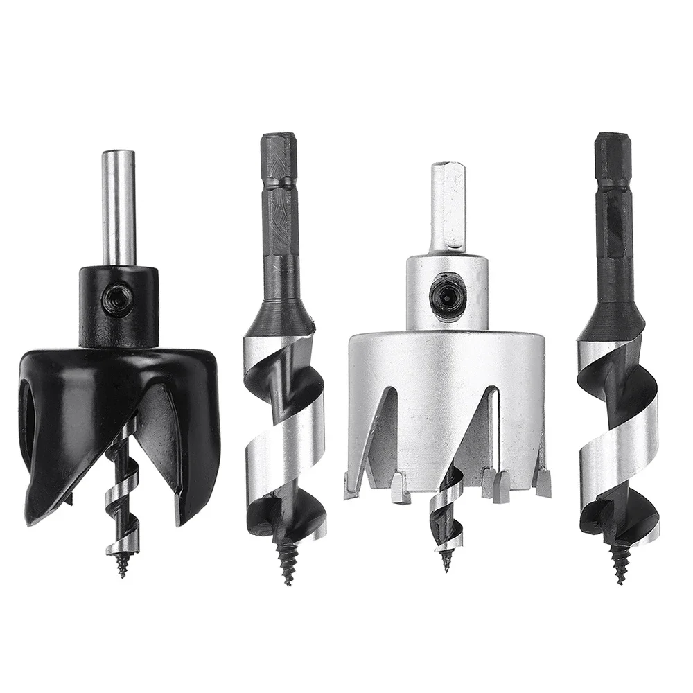 Woodworking Hole Saw Drill Bit Round Four/Six Tooth Cemented Carbide Lock Installation Hole Saw Cutter