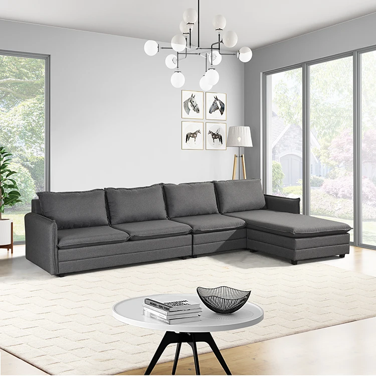 Sofa Set Furniture Customizable Deep Seating Couch Sectional Living Room Combination Sofa Set 7 Seater Corner Sofa