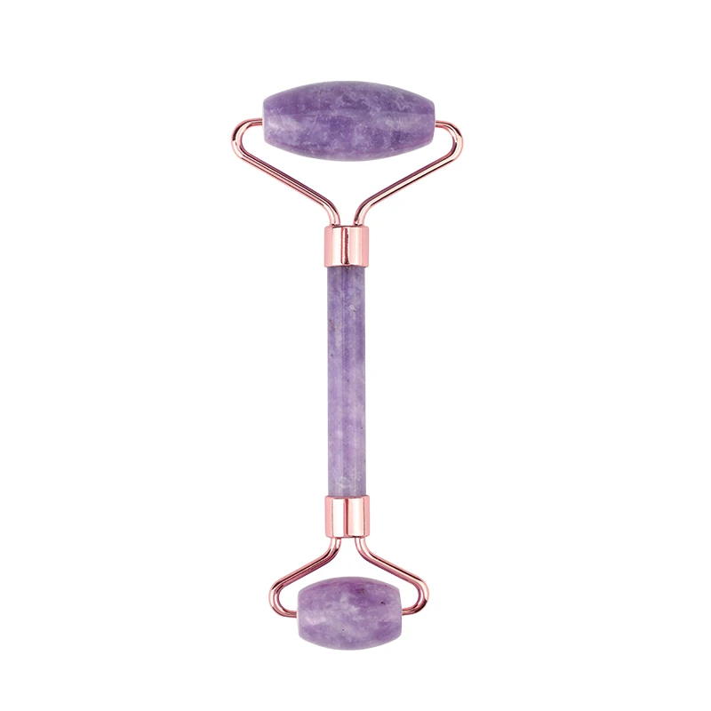 High quality facial purple jade roller with box packing neck roller massage tool natural jade stone roller
