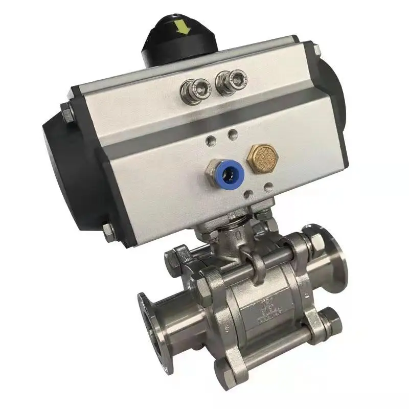 Sanitary  Tri Clamp Pneumatic Ball  Valve 2way encapsulated  stainless steel SIG22 Series