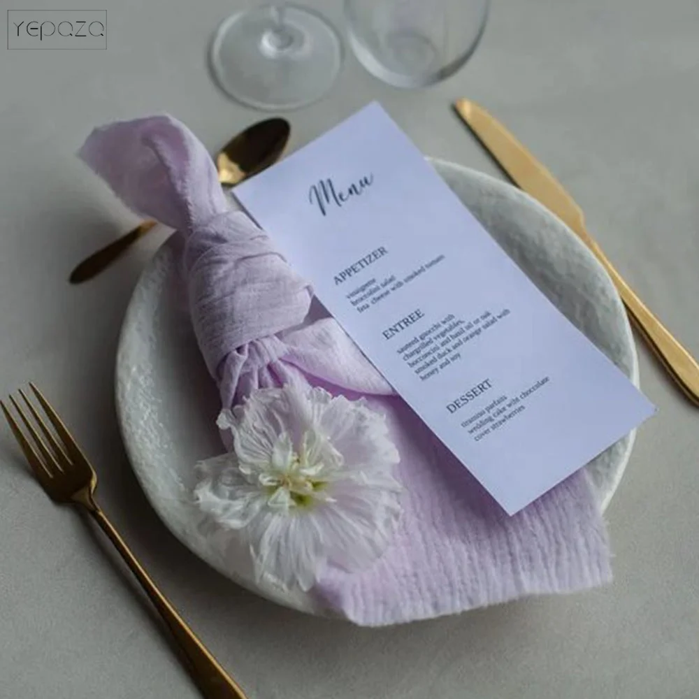 light Lavender Gauze napkins Cotton gauze napkins Rustic Wedding napkins