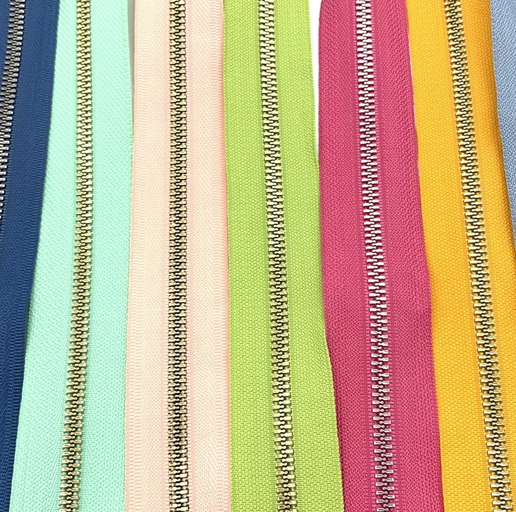 Tanai custom universal Zip 3# 5# Nylon teeth Sustainable Metal Zippers for Clothes Bags shoes