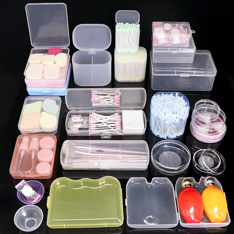 SUNSHING Plastic Cotton Swab Organizer Makeup Cosmetic Containers Eyelash Powder Puff Boxes Cotton Q Tip Box PP Storage Box