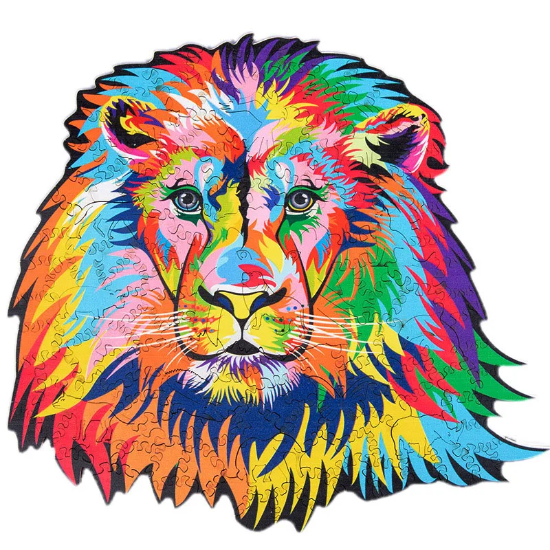 Деревянная головоломка-головоломка с изображением короля льва, уникальная форма, деревянная головоломка с животными, лучший подарок для взрослых и детей, Семейная Игра