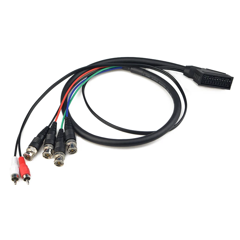 Custom female 21pin 20pin Scart  to RCA BNC adapter cable