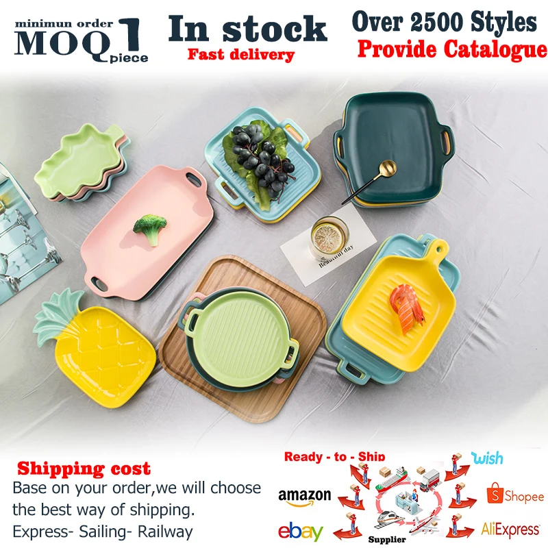 
Microwave Bake Tray Set Kitchenware Porcelain Bakeware Ceramic Baking Dish With Handles 