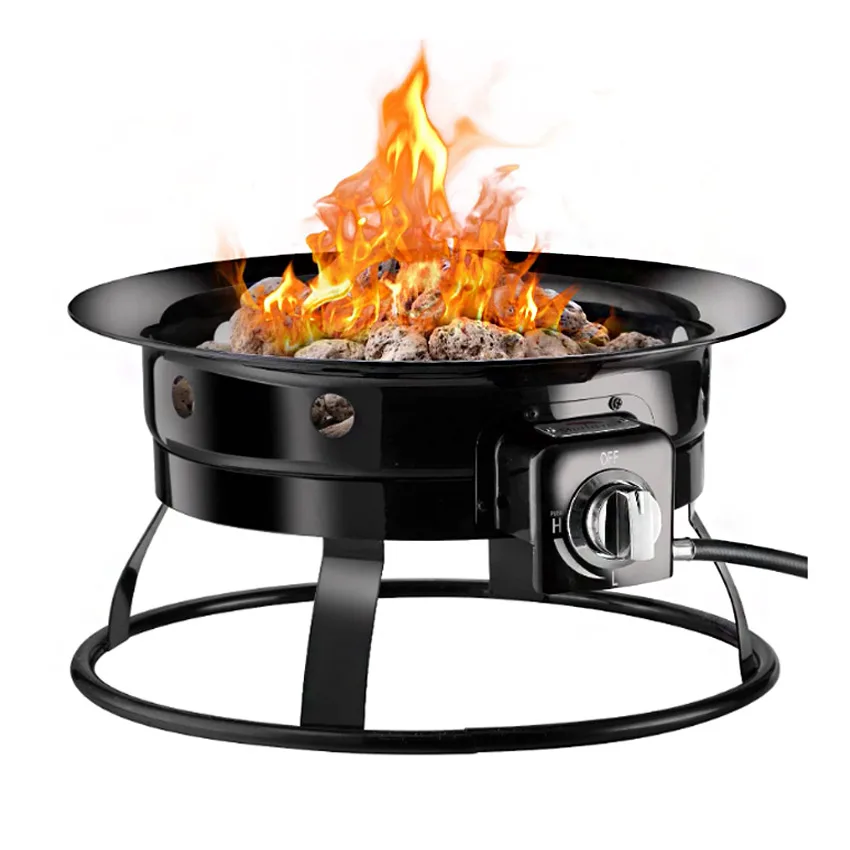 2024 Hot Sale 19 Inch Camping Gas Patio Firepit Black Heavy Duty Fire Bowl