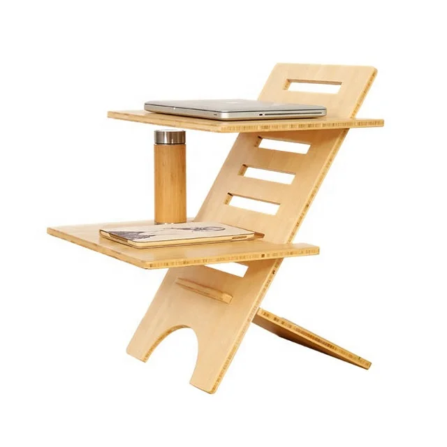 Bamboo laptop computer table stand portable laptop desk for office desk