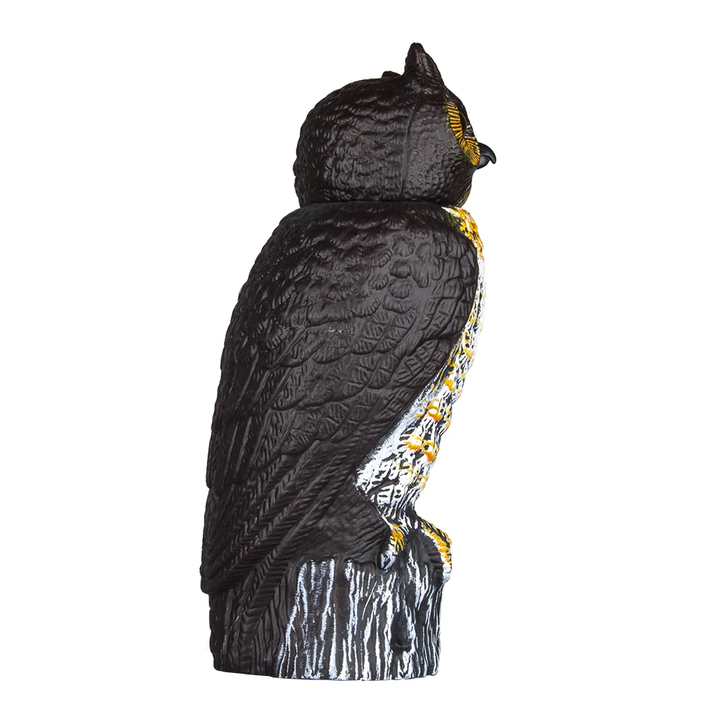 Wholesale garden guard electronic reallike decor plastic bird scare owl shape IPX4 smart bird scarer repeller