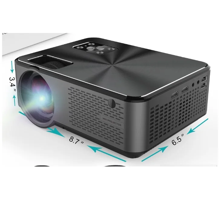 Портативный проектор для домашнего кинотеатра HD LED Mini Beamer LCD видео проекторы 1080P поддержка с 100 дюймовым экраном сумка все в одном