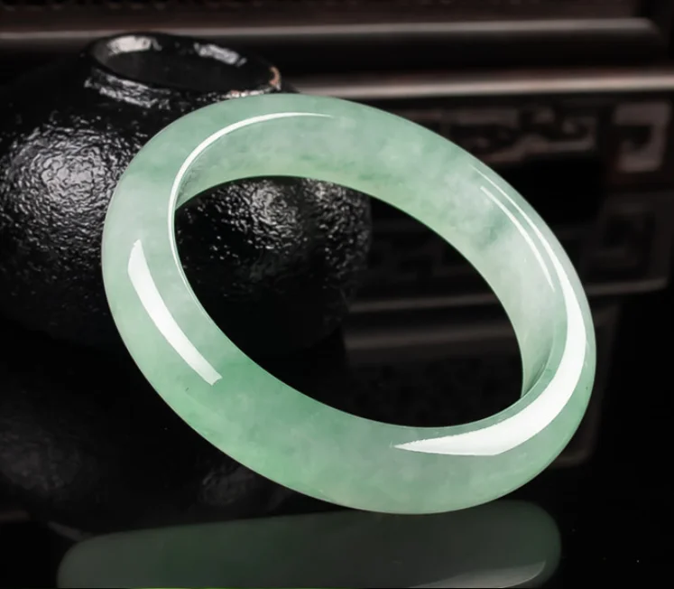 Healing Light Green Quart Jade Ice Jade Jadeite Bangle Bracelets For Women Mom Gift