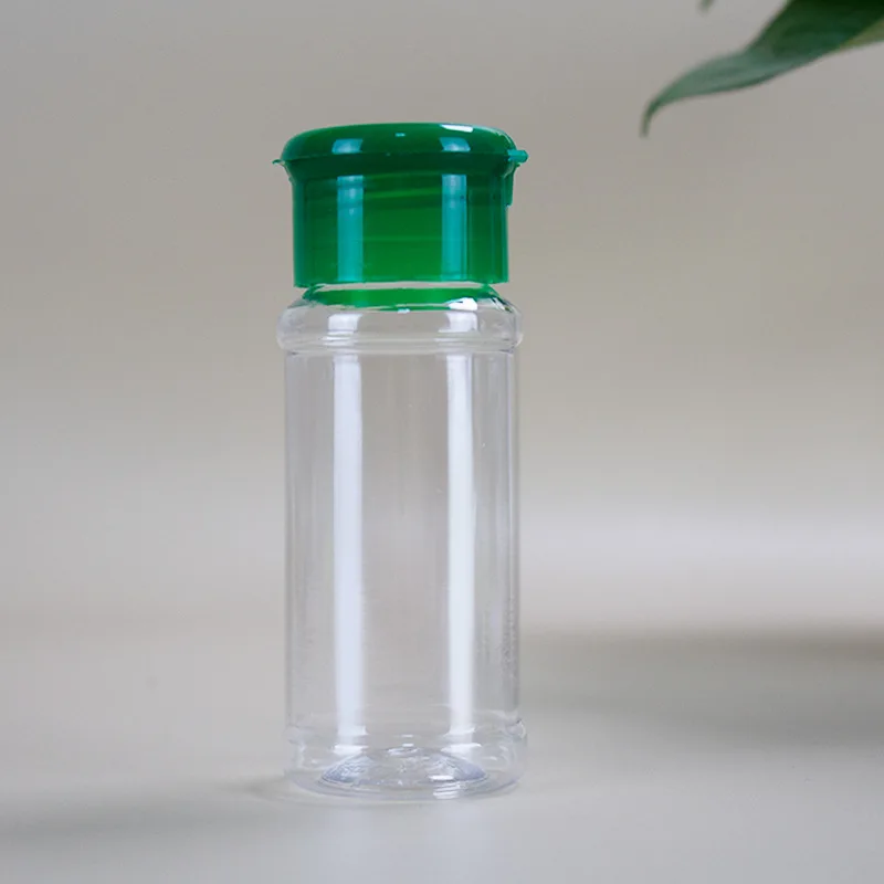 Wholesale kitchen plastic spice jars and salt bottle pepper chili shaker garlic spice bottle with Flip lid