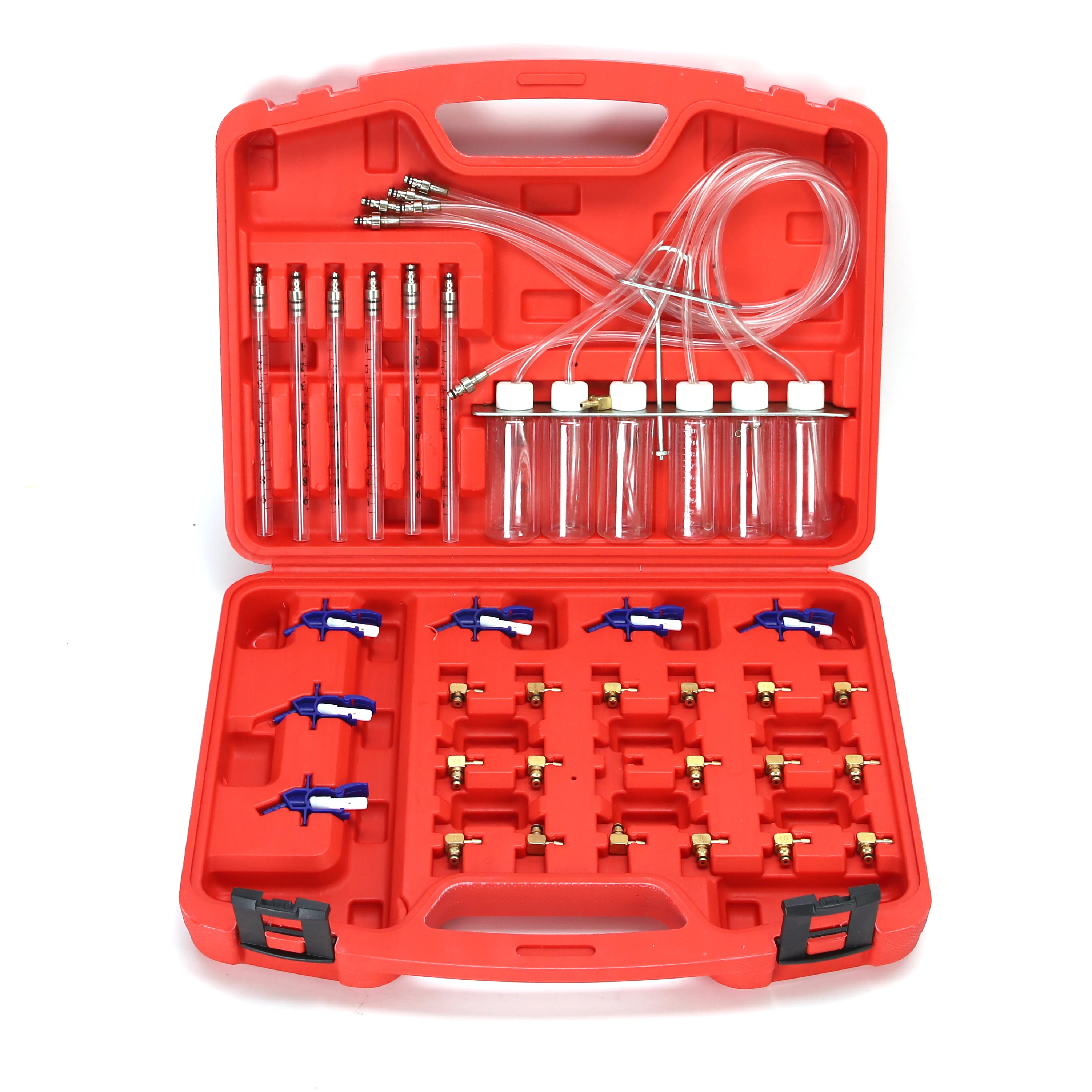 Diesel Injector Flow Meter Test Kit 6 Cylinder Common Rail Adaptor Fuel Tester Set Automotive Tools