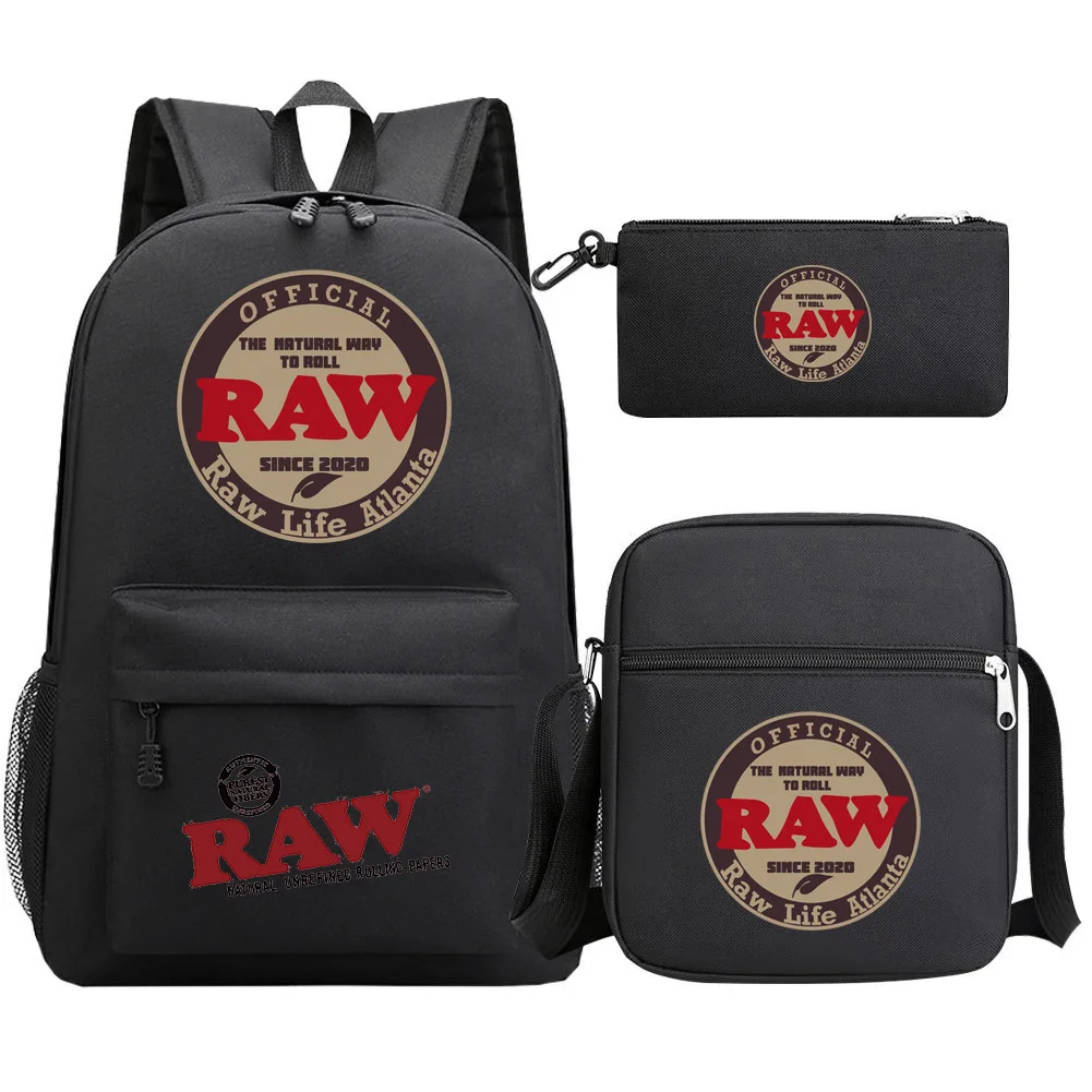 High Quality Functional Backwoods RAW Child Kids Shoulder Backpack Travel 3 Pcs/Set