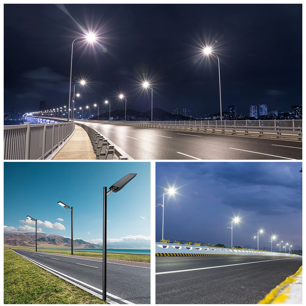 KCD 100w 300w 400w 1000w Elegant Motion Sensor Super Bright Industrial IP65 waterproof All In One Solar Street Light Outdoor