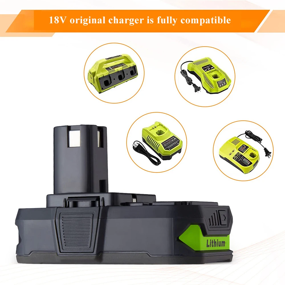 Applicable to RYOB 18V battery RYOB P102 P108 hand drill lithium battery power tool accessories