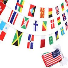 Huiyi Promotional chequered flag bunting string flag set of 20 latin american country flags custom