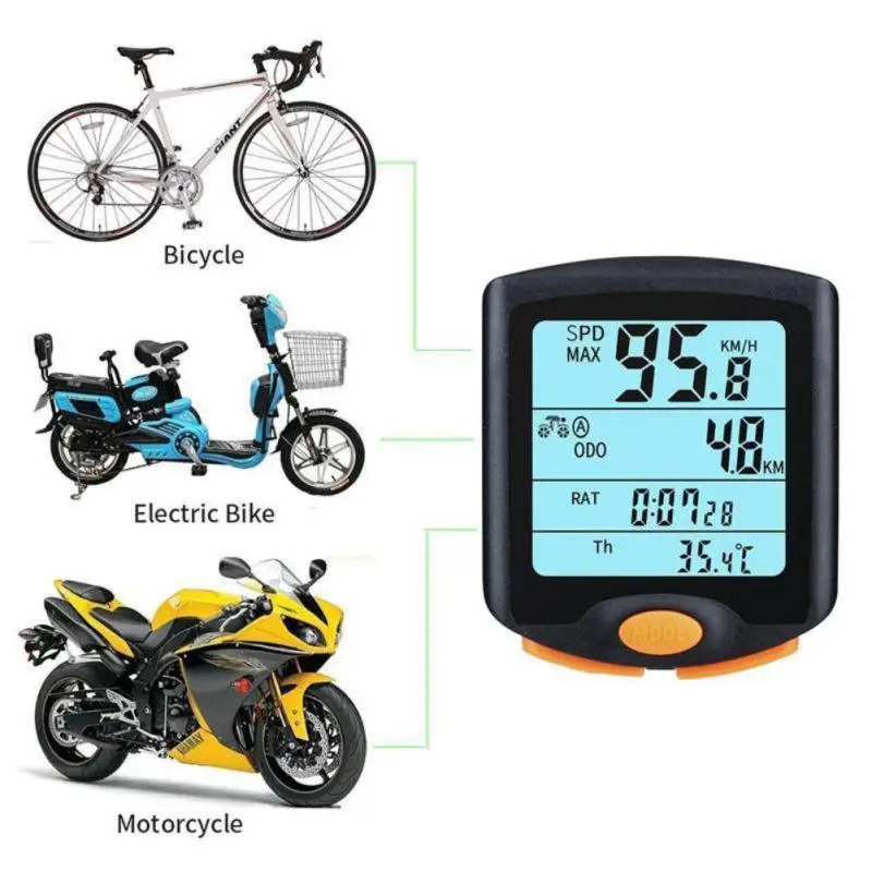 Hot Selling Wireless Bike Computer Speedometer Lcd Display Odometer Stopwatch
