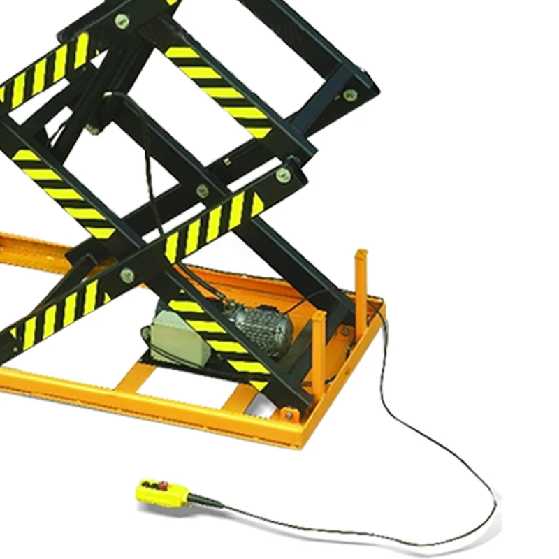 mingfeng 3m electric fixed three scissor lift table 1000kg 2000kg capacity hydraulic lift platform