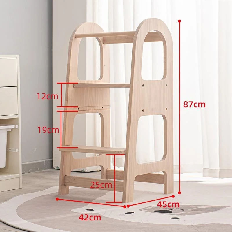 Montessori Anti-Fall Learning Tower Baby Stool Foldable Kids Platform Ottomans for Living Room & Gym with Storage Feature