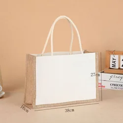 JAKIJAYI Reusable Linen Rope Embroidery Logo Innovative Design Gunny Shopping Jute Tote Bag Wholesale