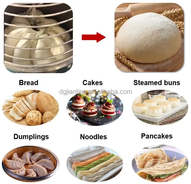 Kneader 25kg 50kg 100kg 80l Flour Petrin Amasadora De Pan Industrial Spiral Bread Dough Mixer Kneading Mixing Machine For Bakery