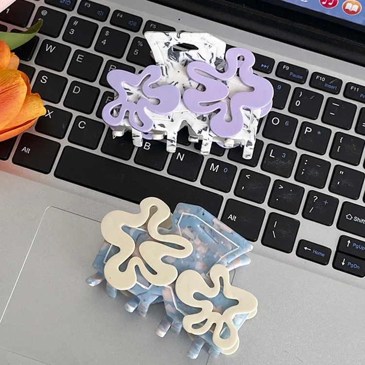 Cellulose Acetate Hair Claw Large Claw Clips For Thick Hair Flower Stars Half Round Rectangle Hair Claw