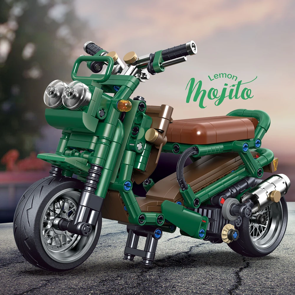 Custom Kids Mini Motorcycles Bricks Toys Model Mojito Building Blocks Sets