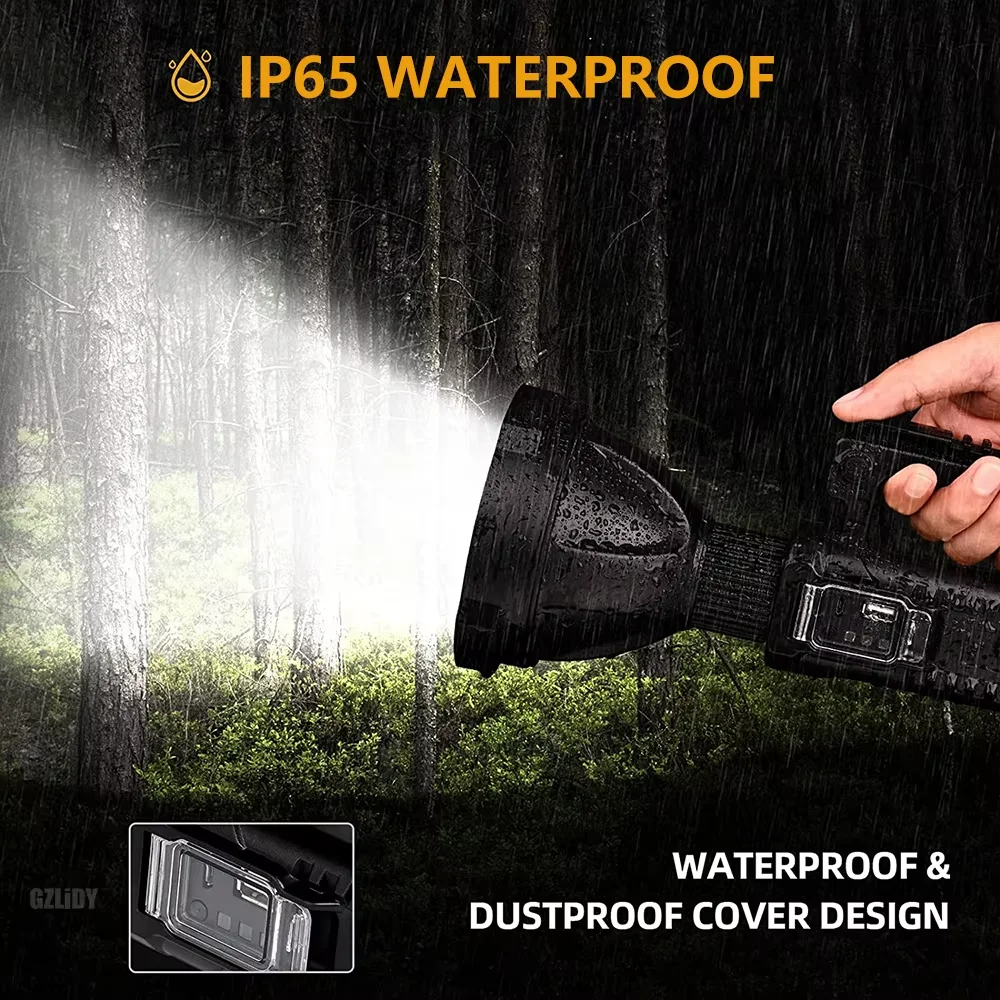 High power waterproof Torch Waterproof Fishing Lantern USB Rechargeable Spotlight Searchlight Lamp LED Flashlights