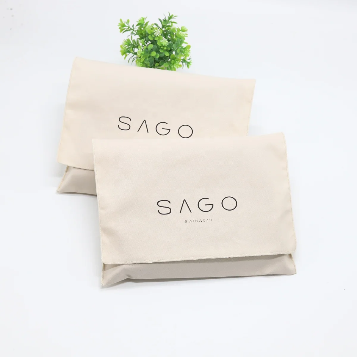 High Quality Natural Twill Cotton Envelope Swimwear Clothing Packaging Bag Envelope Cotton Dust Shoe Pouch