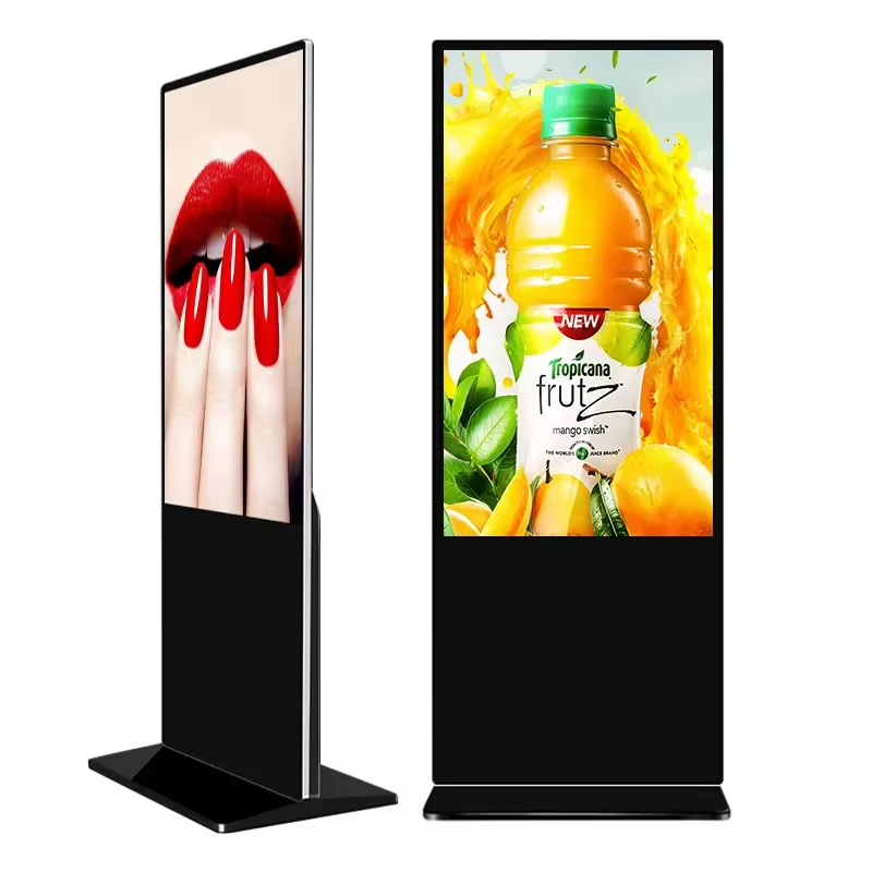 Indoor 55 Inch Advertising Player Touch Screen Floor Stand Kiosk 4K Screen Digital Signage And Display