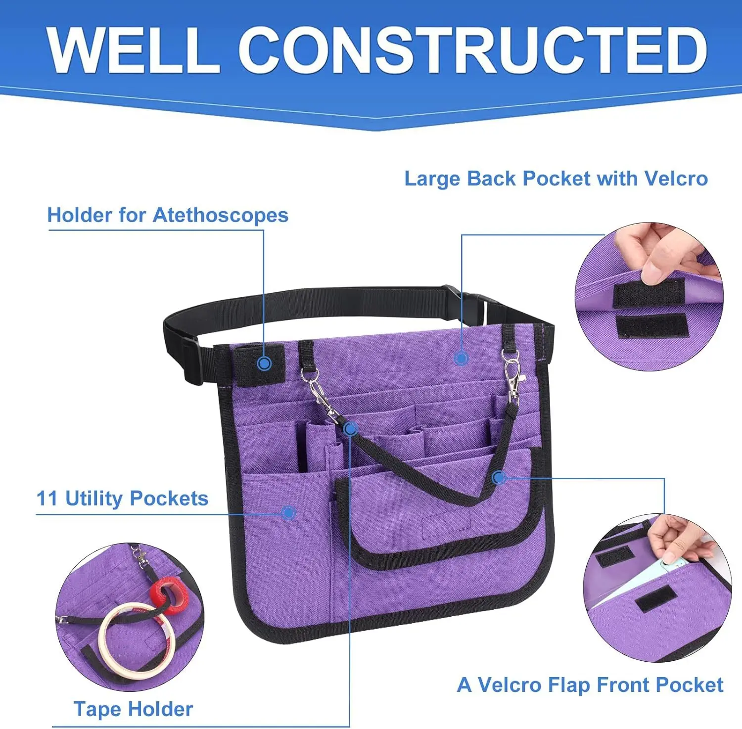 Oxford Salon Barber Pet Grooming Tool Bag Customized Logo Waist Pouch Bag for Pet Grooming Products