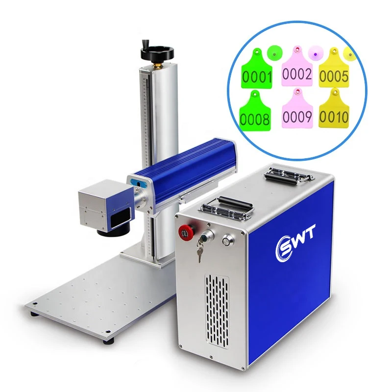 50W fiber laser marking machine laser cattle ear tag printing machines laser engraving machine for metal and plastic