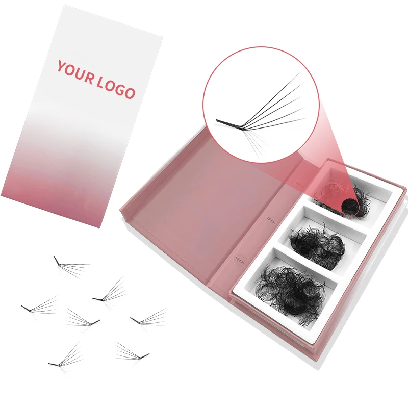 Korea fiber mix 3D 4D 5D 6D 8D 10D 12D 0.03 0.05 0.07 0.10mm L curl pointy base promade volume fans loose lashes