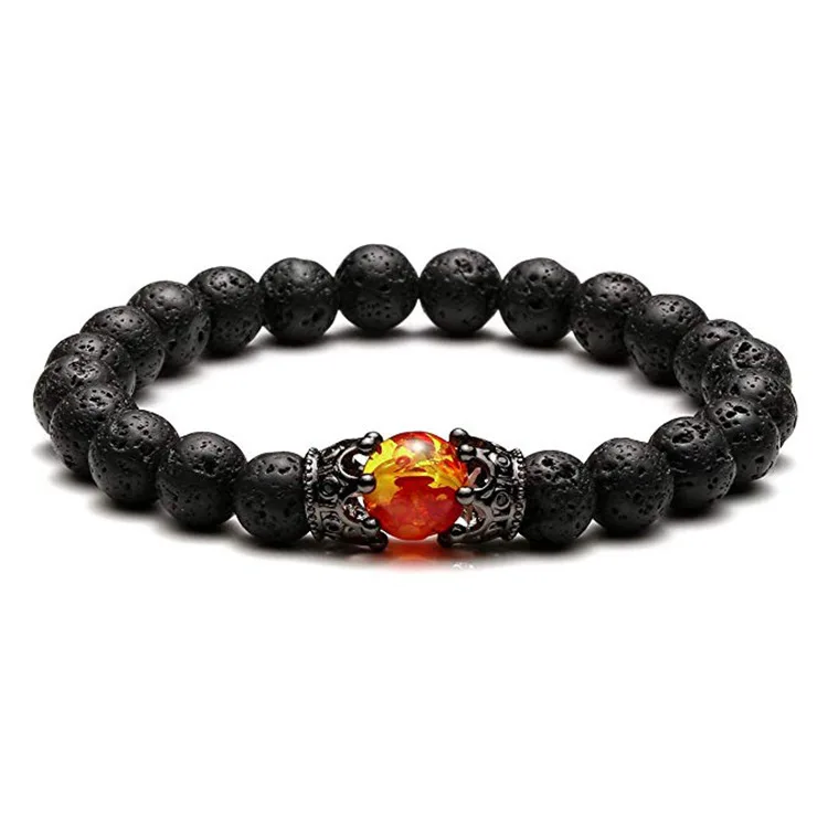 European and American hot selling fashion Tiger eye stone  hematite  Lava  Double crown Bracelet