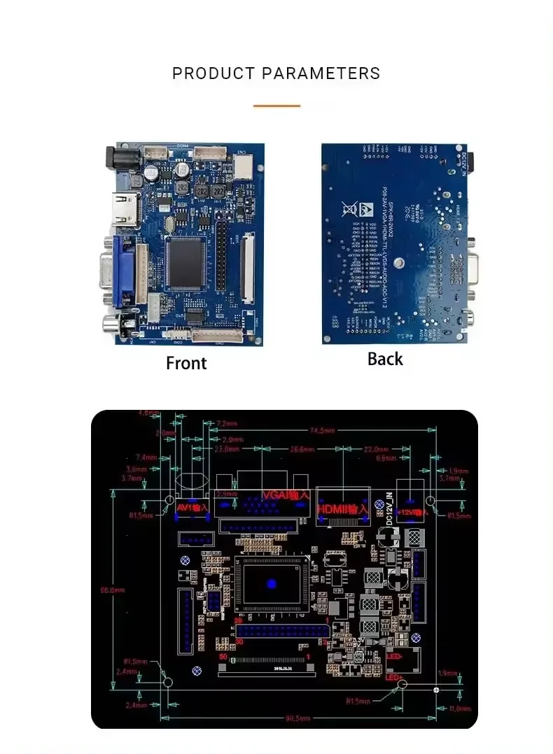 RGB/LVDS/TTL 30PIN/40PIN/50PIN/60PIN FPC SKD Kits and Parts VGA Converter Board Universal LCD Controller Board