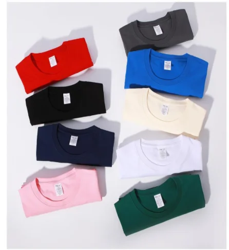 High Quality Solid Color  Blanks Cotton Custom Printed Plain Round Neck T Shirt Graphic New Style Hot Selling T Shirts