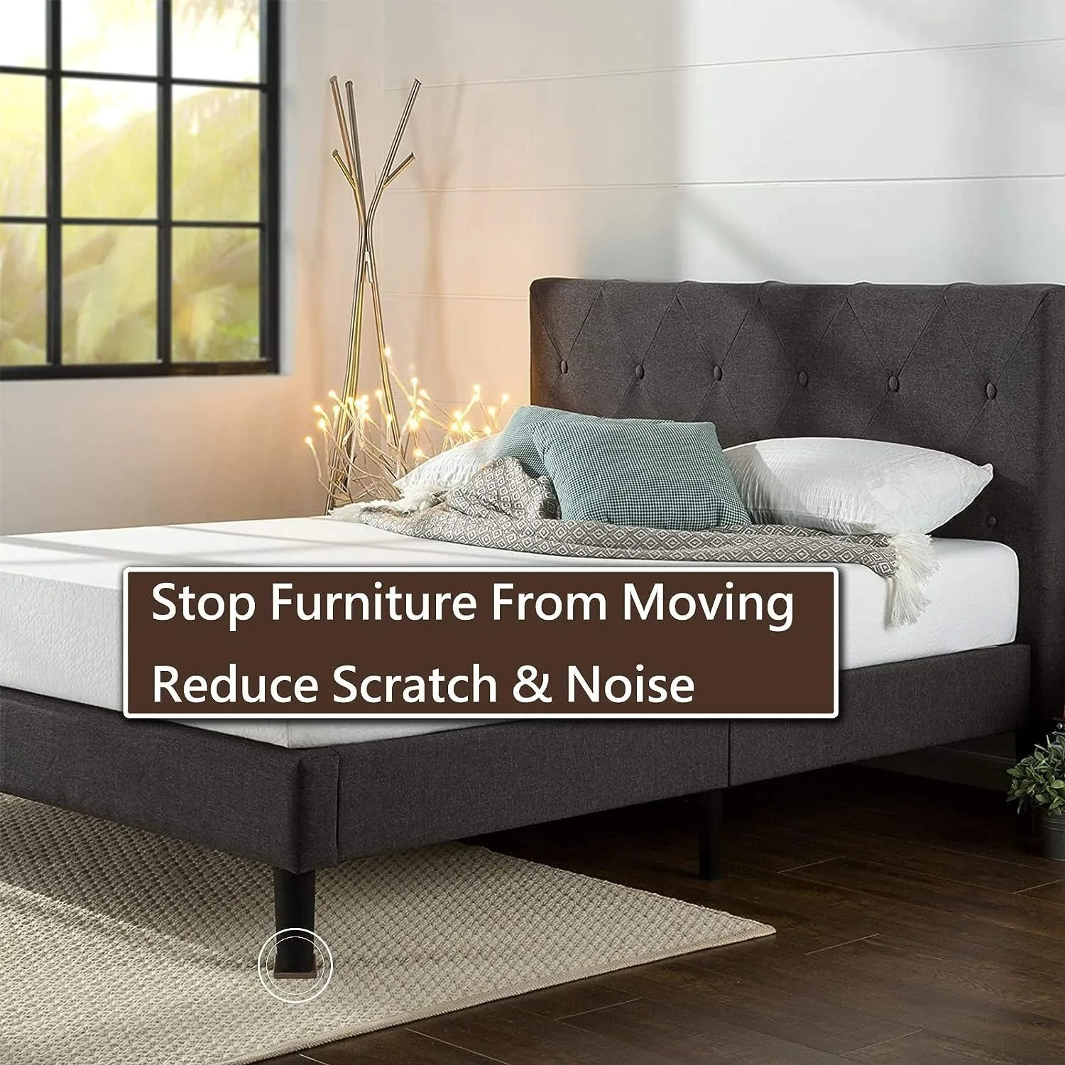 Custom Square Rubber Silicone Furniture Caster Stopper Cups With Anti-sliding Floor Grip