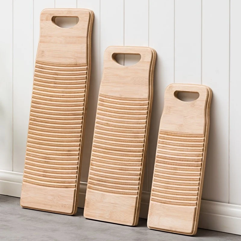 
40*15*1.8cm Chinese Natural Hand Wash Bamboo Wood Manual Clothes Washing Tool Washboard Wooden Laundry Cleaning Board for Home 