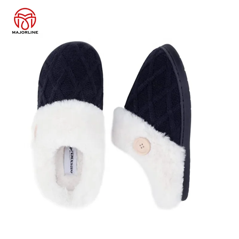 OEM women winter slipper Latest design elegant soft warm knitted ladies fancy daily use home winter cashmere slippers