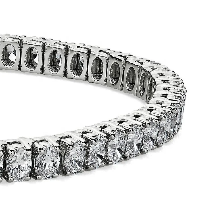 Daughter Girlfriend Wife Gift Timeless Classics Bridal 18 Karat White Gold Lab Oval cut Diamonds Tennis Bracelet