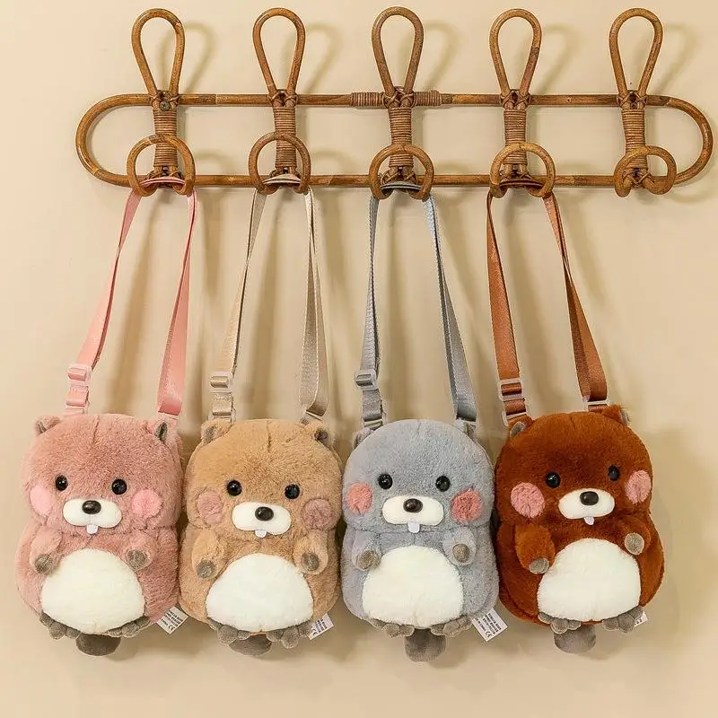 Children mouse handbag boys and girls cartoon bag toys plush toy bag hot sale mouse kindergarten toys