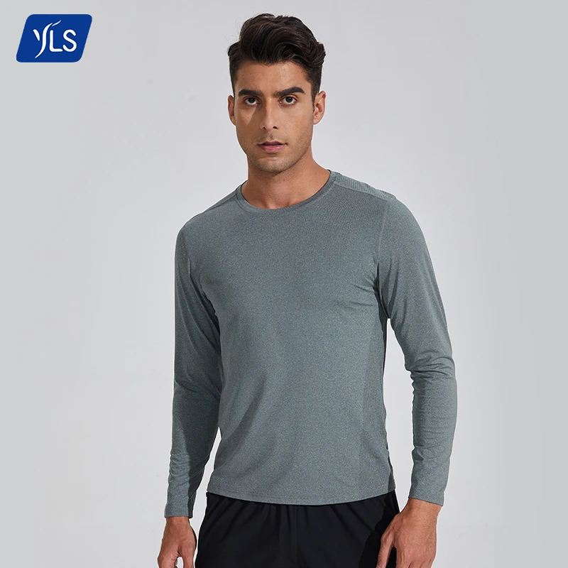 YLS Custom Running Fitness Gym Tops Athletic Sublimation T Shirt Long Sleeve Quick Dry Breathable Sport Clothing for Men